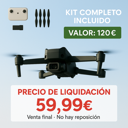 Dron con doble cámara 4K + Maletín Gratis